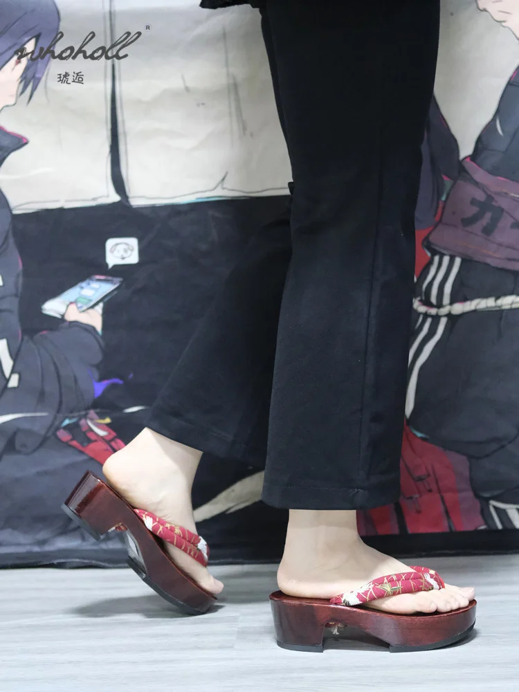Summer Women Slippers Indoor Household Platform Sandals Wooden Japanese Geta Clogs Female Flip Flops Anime Cosplay Shoes