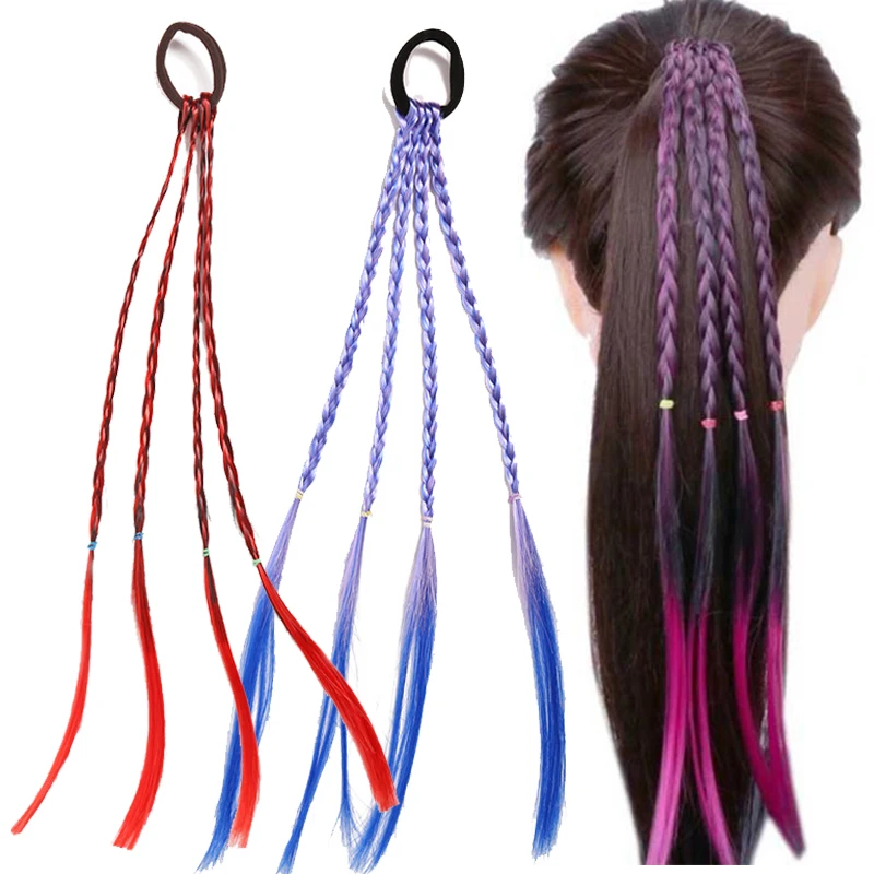 Повязка на голову для девочек эластичная радужного цвета |