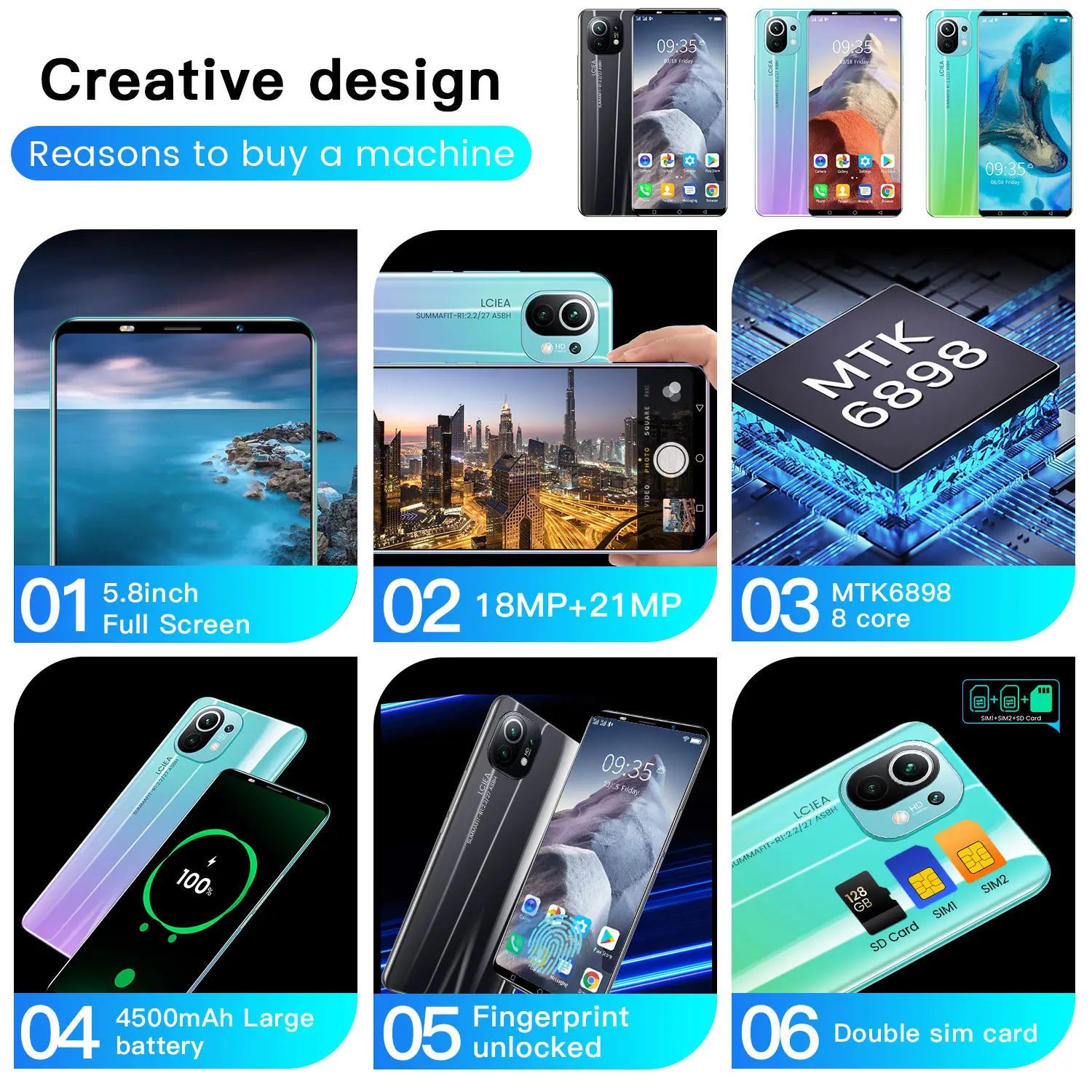 

Xiao M11 4500mAh Global Version Hot Sale 12GB 512GB 5.8 Inch Smartphone Full Screen Deca Core 4G LTE 5G Network Mobile Phone GPS