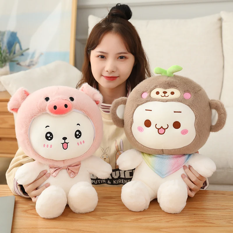 

1 шт. 25/40 см с поросенком из мультика и обезьяна плюшевые игрушки kawaii мягкие животных для маленьких девочек, для детей, подарок на день рожден...
