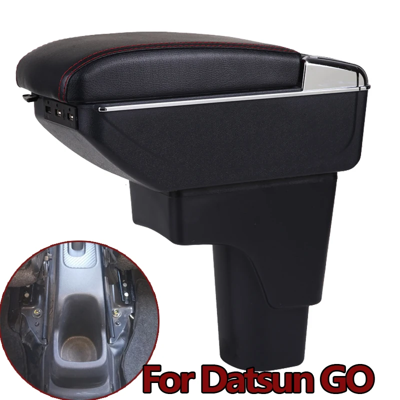 

for Datsun go armrest box universal car center console caja modification accessories double raised with USB