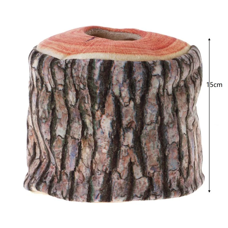 Imitation Tree Bark Tissue Box Napkin Holder Case Paper Towel Cover Short Plush Dispenser Home Kitchen Decor Accessory | Дом и сад