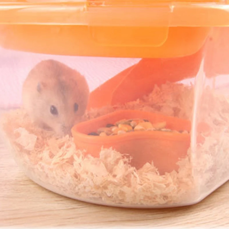 Портативные двухслойные пластиковые для хомяка в форме яблока клетка переноски