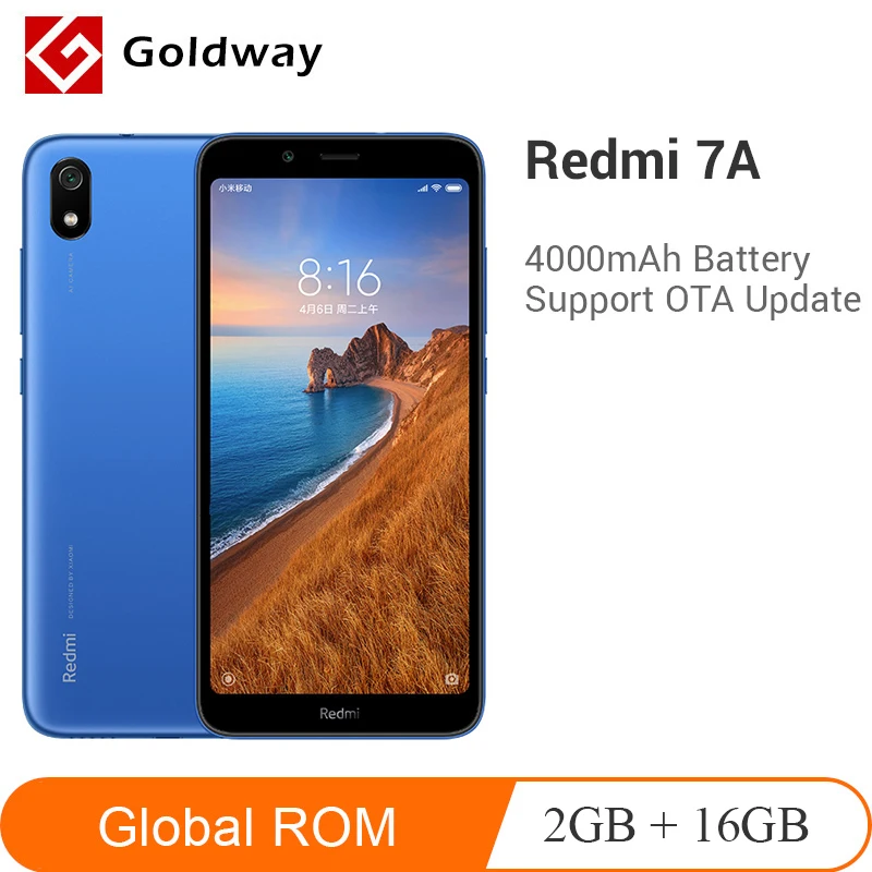 Смартфон Xiaomi Redmi 7A 7 A с глобальной прошивкой, 2 ГБ, 16 ГБ, Восьмиядерный процессор Snapdargon 439, аккумулятор 5,45 дюйма, 4000 мАч, 13 МП, задняя камера, мобильный телефон
