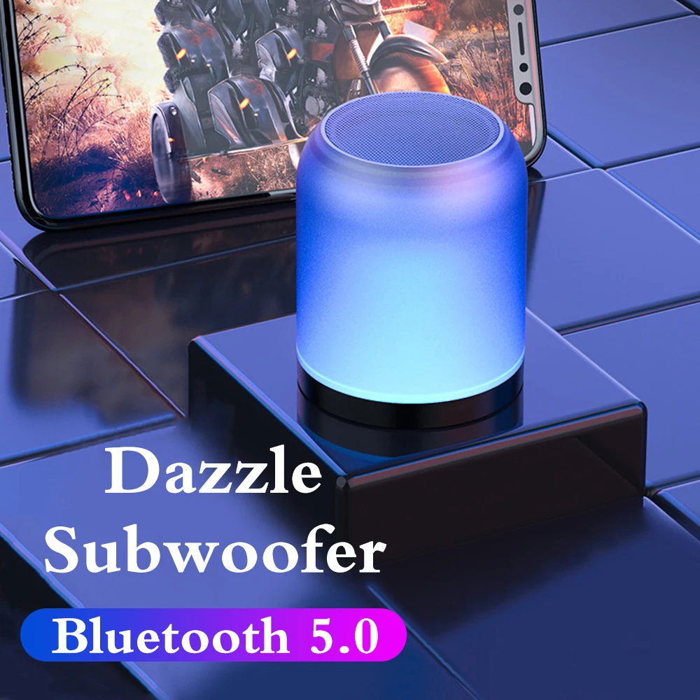 Портативные беспроводные цветные bluetooth колонки светодиодный свет 3D бас объемный