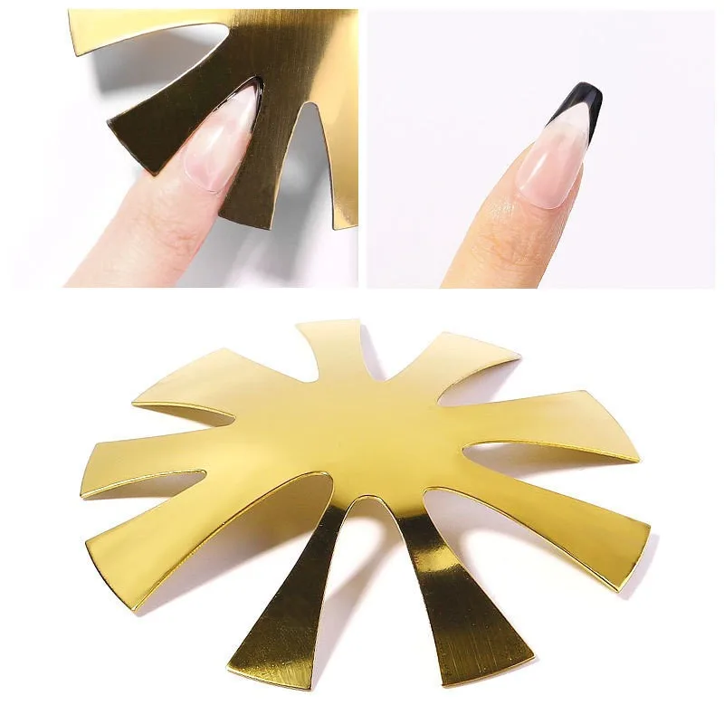 Nail Art Cutter French Manicure Cut V Tips Edge Stencil Trimmer Easy Nails Forms Salon Applicator Tool Kit Polish Molds Template | Красота и