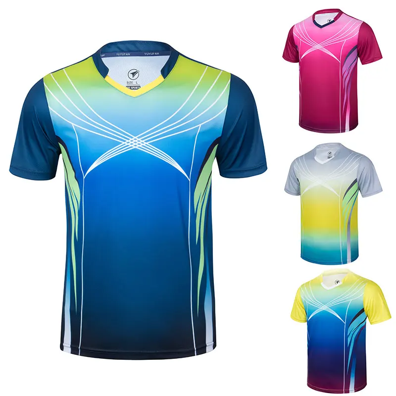 

2021 New Quick Dry Badminton Shirts Sports shirts Men,Women Breathable Table Tennis shirts Running shirt,Fitness Training Shirts