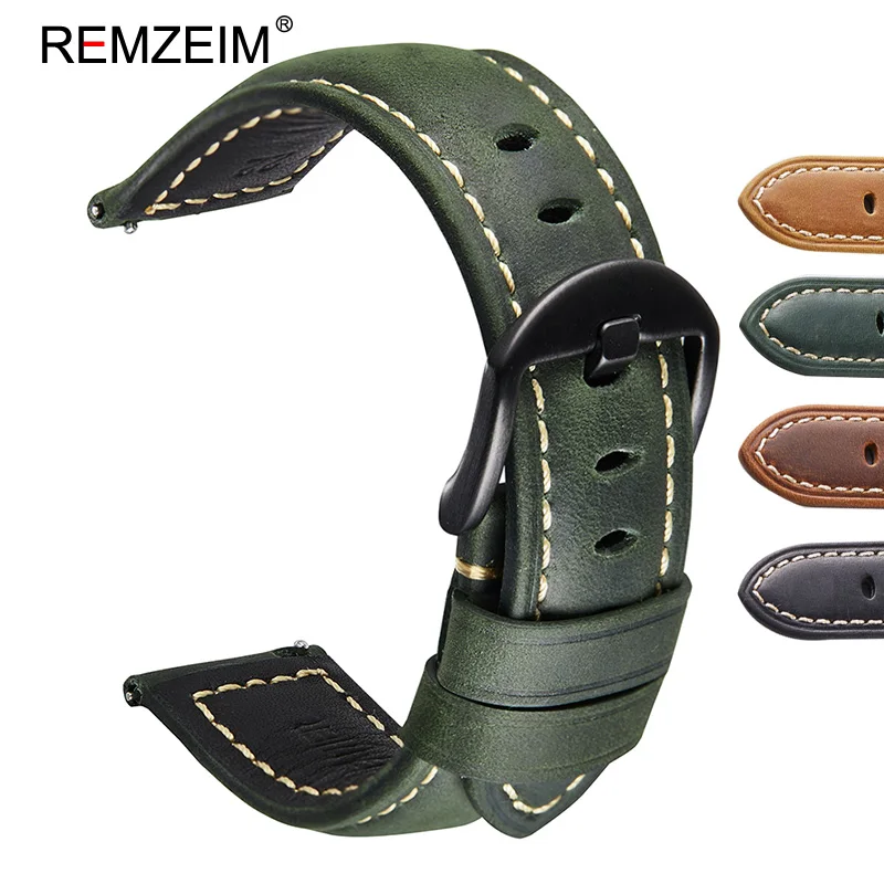 Ремешок для часов REMZEIM ручной работы из натуральной кожи в форме подковы
