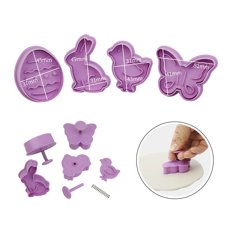 пасха 4 шт. пасхальные трафареты для нарезки печенья с изображением кролика