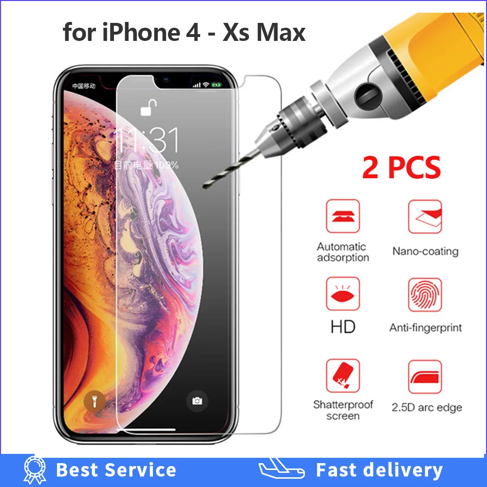 Закаленное стекло для iPhone 5 защитная пленка на ЖК-экран iphone 6 6s 7 7p 8 8p x xr | Мобильные