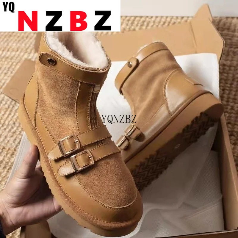 

Женские ботинки на толстой подошве, ботинки на молнии с круглым носком, теплая нескользящая обувь, новинка осенне-зимнего сезона 2022