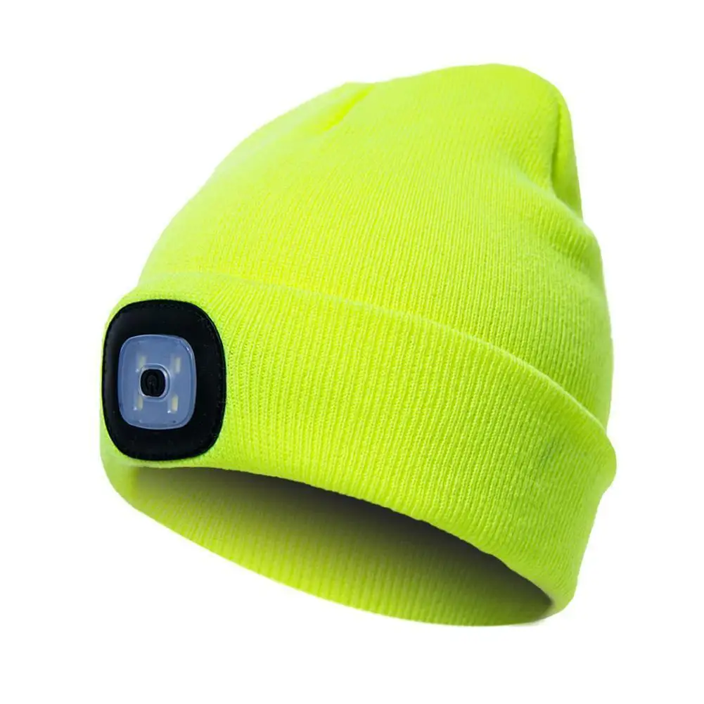 

6 LED Light Hat USB Rechargeable Hands Free Flashlight Winter In Knit Beanies LED Warm Outdoor Fishing For Climbing Hat M7K2