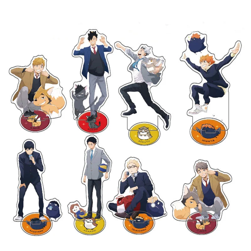 1 Pcs New Anime Haikyuu!! Acrylic Desk Stand Figure Model Table Plate Decor Volleyball Teenagers Action Figure Toys Fans Gifts