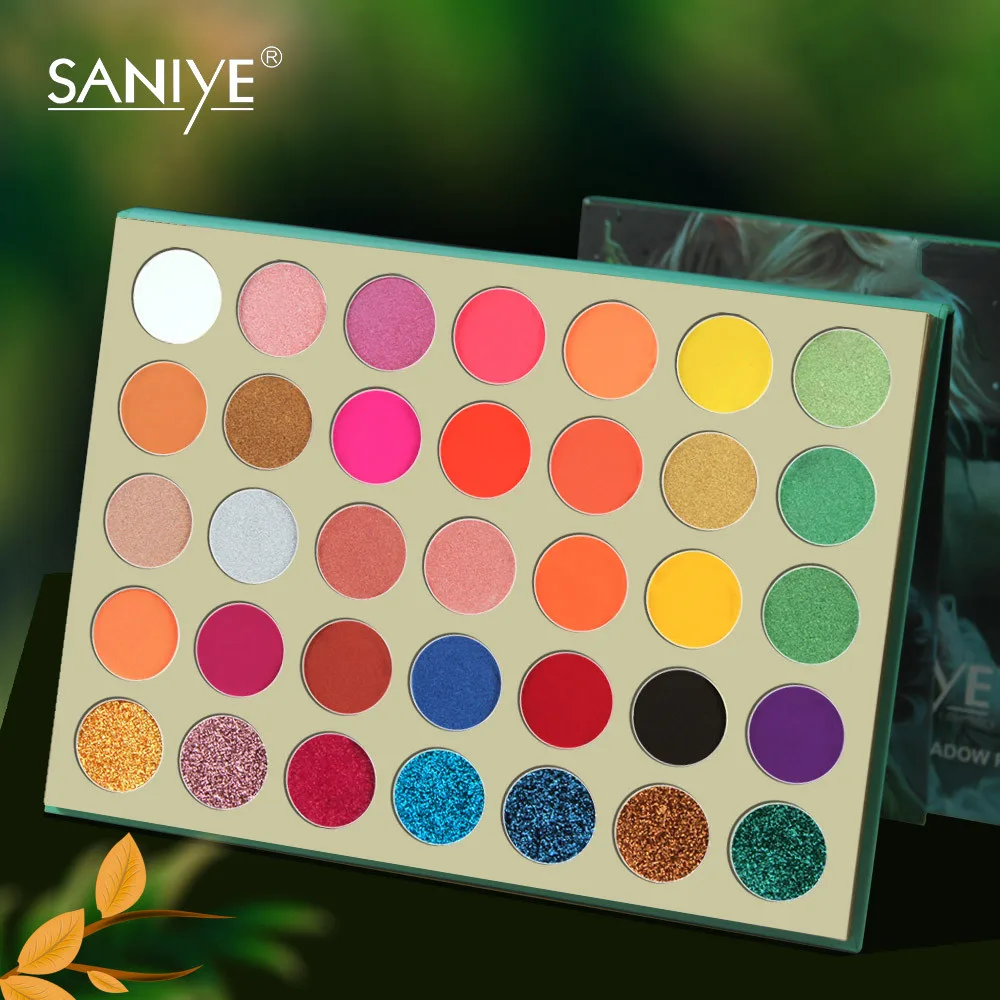 SANIYE макияж тени для век Палитра матовые блестящие 35 оттенков пигментированные