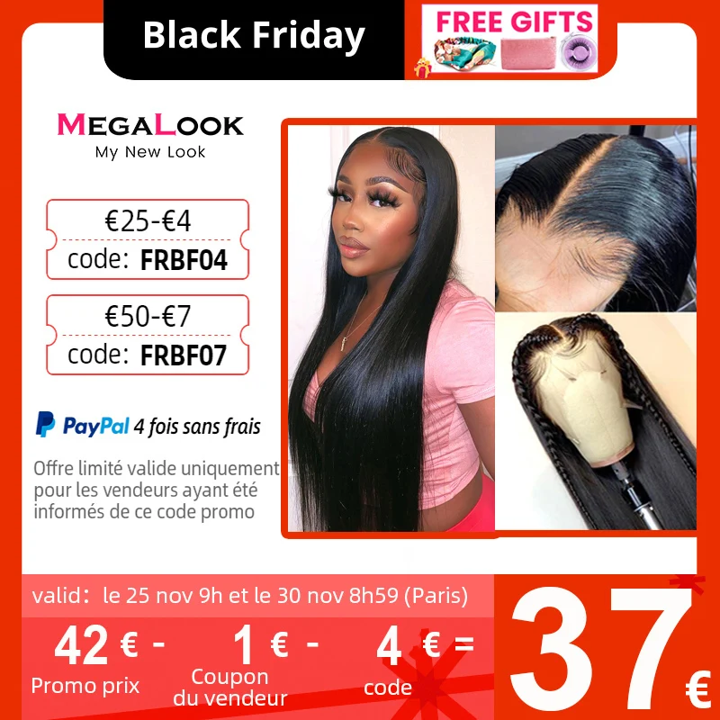 

13x5x2 T Part Lace Front Wig 28 30 Inch Peruvian Straight Human Hair Lace Wigs 180% Transparent Lace Frontal Wig Pre Plucked