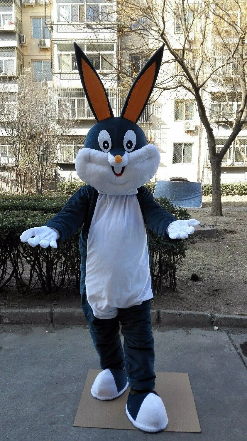 Новый мультфильм синий пушистый кролик костюм талисмана косплэй Вечерние игры