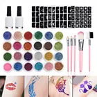 24 цвета набор блестящих татуировок шаблон вспышка бриллиантовый блеск блестящая фотовспышка искусственные инструменты для татуировок