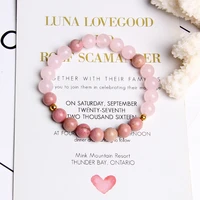 women girl rose pink crystal beads bracelet for ladies natural pink rhodochrosite rhodonite stone beads bracelet jewelry gifts