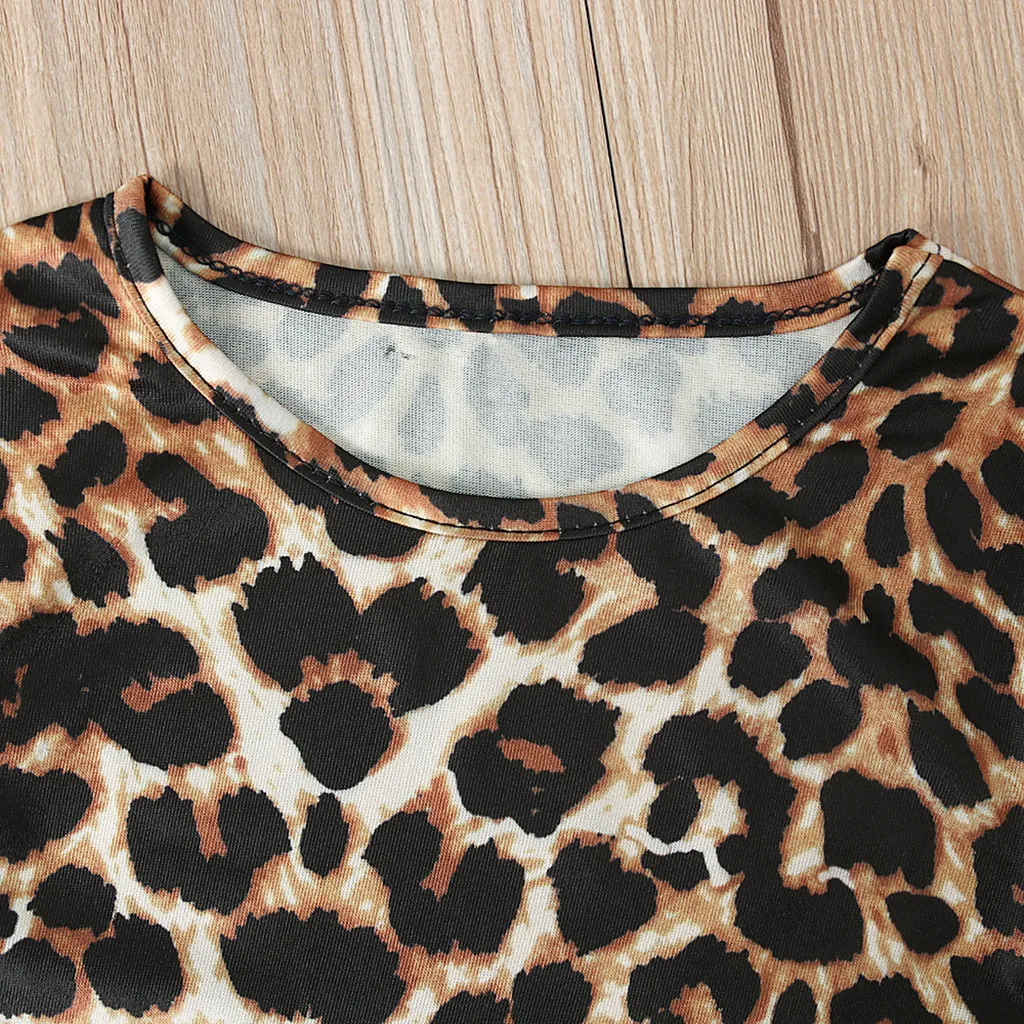 Зимний топ с леопардовым принтом для новорожденных и маленьких девочек +