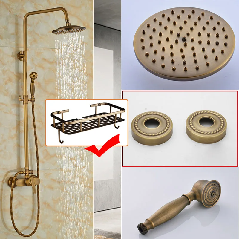 Shower Faucet B1 Дождевой набор для ванной комнаты, латунный античный смеситель для душа, с одной ручкой, настенный смеситель для душа, кран - Цвет: Shower Faucet B1