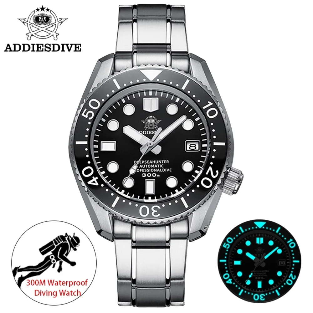 ADDIES Япония SBDX001 300 м часы для дайвинга BGW9 синие Супер Светящиеся автоматические