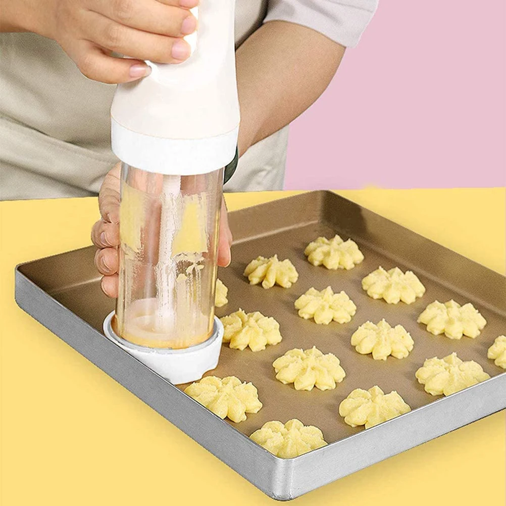 

Cookie Maker Kit Electric Cookie Decorating Tool with 12 Discs and 4 Icing Tips
