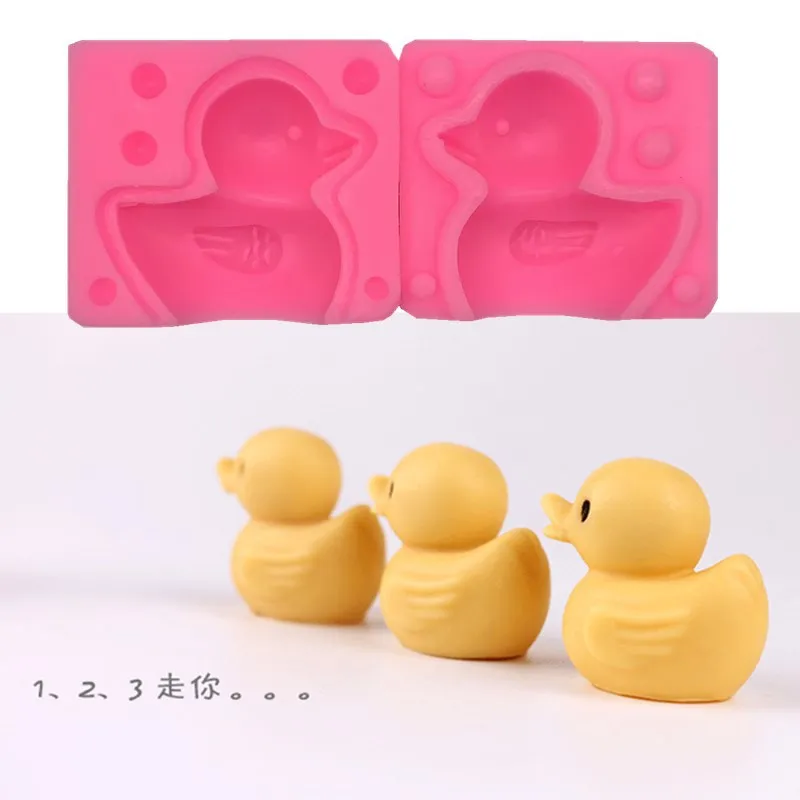 

3D Three-dimensional Little Duck Little Yellow Duck Liquid Silicone Mold Chocolate Fondant Cake