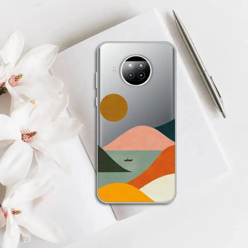

Mountain Marble Moon aesthetics Phone Case Transparent for Xiaomi Redmi note 10 t 8 9 pro lite 11