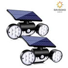 Солнечный светильник уличный 30 светодиодный солнечный светильник s с движения Сенсор двойной головкой Точечный светильник s Водонепроницаемый 360  регулируемый солнечный светильник
