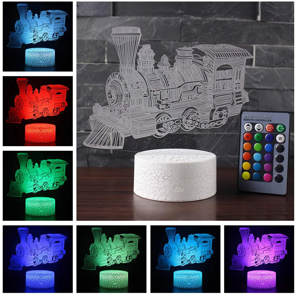 Акула поезд-образный цветной сенсорный 3D светодиодный Ночной светильник с