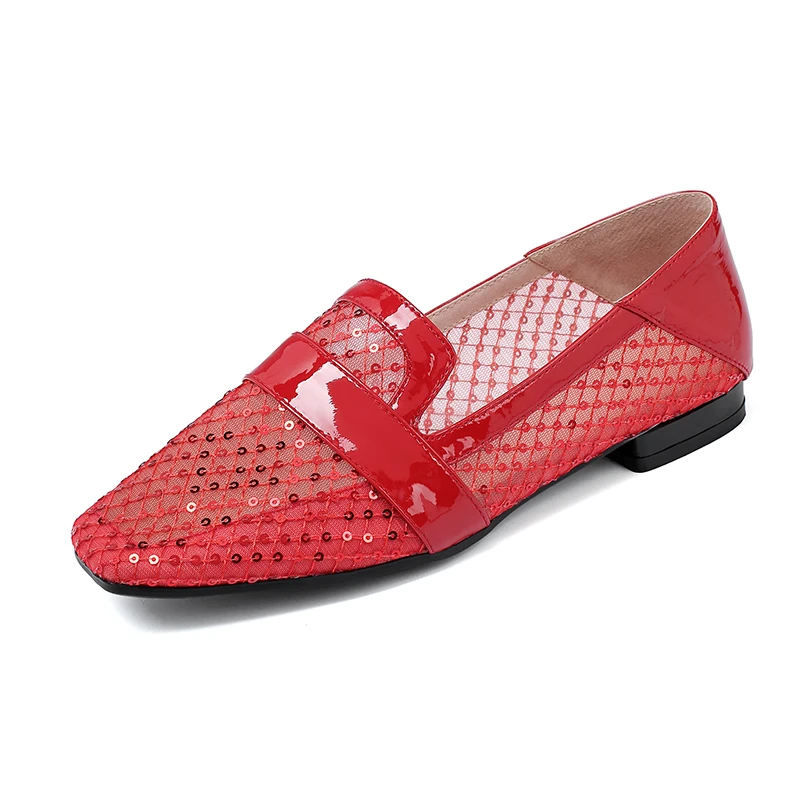 Женские туфли на низком каблуке FEDONAS элегантные сетчатые слипоны в стиле ретро