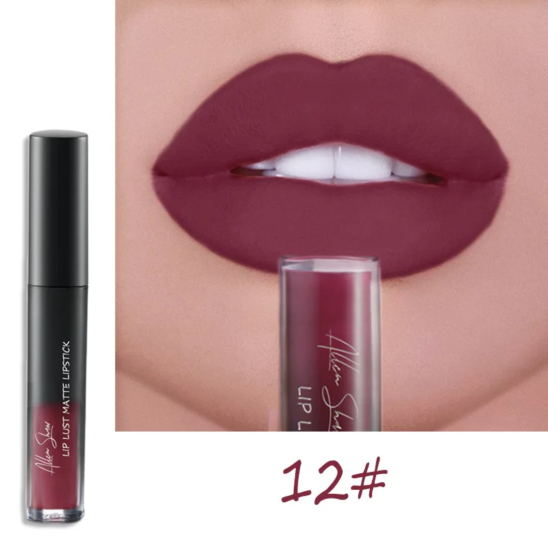 12 цветов Водостойкий тинт для губ стойкий блеск красный бархат Макияж матовый