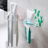 plastic toothbrush holder toothpaste storage rack razor holder shaver shelf tooth brush dispenser bathroom organizer accessories