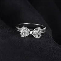 fashion palace bow knot anniversary cubic zirconia rings for women girls gift