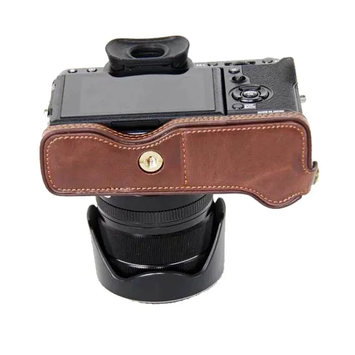 Новинка из искусственной кожи Камера чехол полуоткрытые тапочки материала для