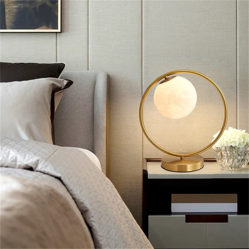 Современные латунные настольные лампы Hongcui круглые Настольные светильники