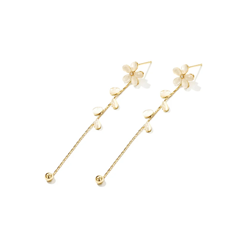 S925 игла корейская мода темперамент проложить опал в форме цветка с длинной