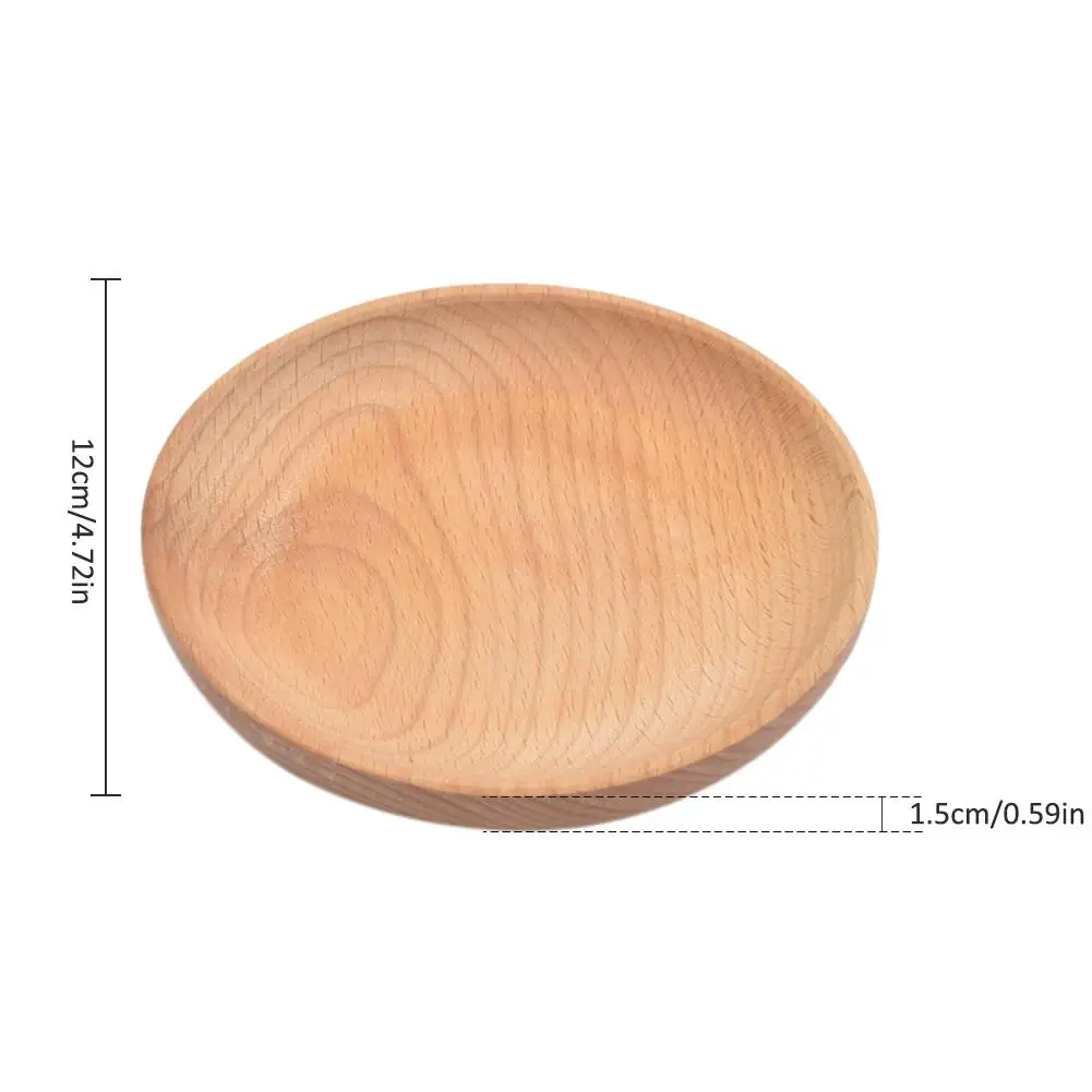 Круглая обеденная тарелка из массива дерева поднос для закусок фруктов десертов