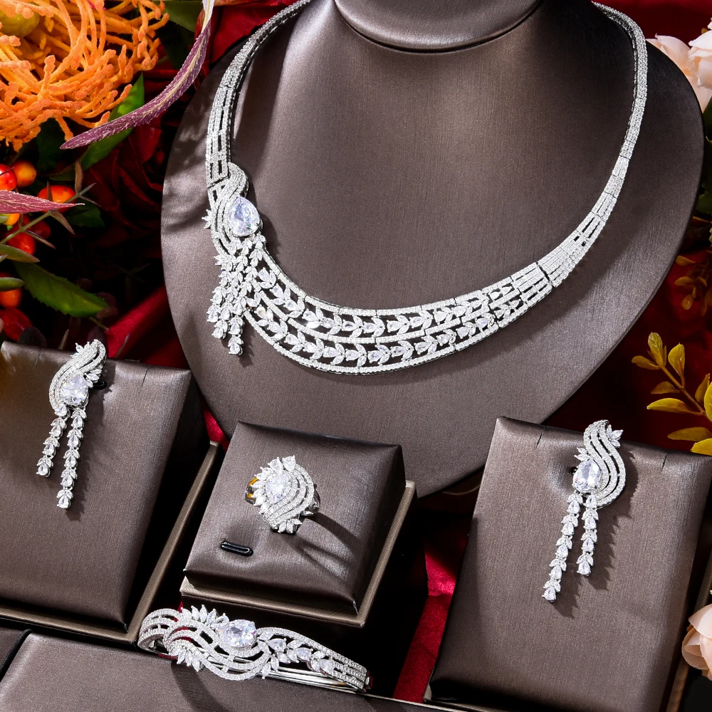 Женский Свадебный Комплект бижутерии Siscathy цепочка серебристого цвета с