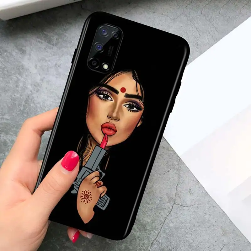 

Arabic Hijab Girl Queen Crown for OPPO Realme V15 X5 X3 X50 X7 V5 C21 C17 C11 C3 C2 7 7i 6 6S 6i 5 3 2 Pro Soft Black Phone Case