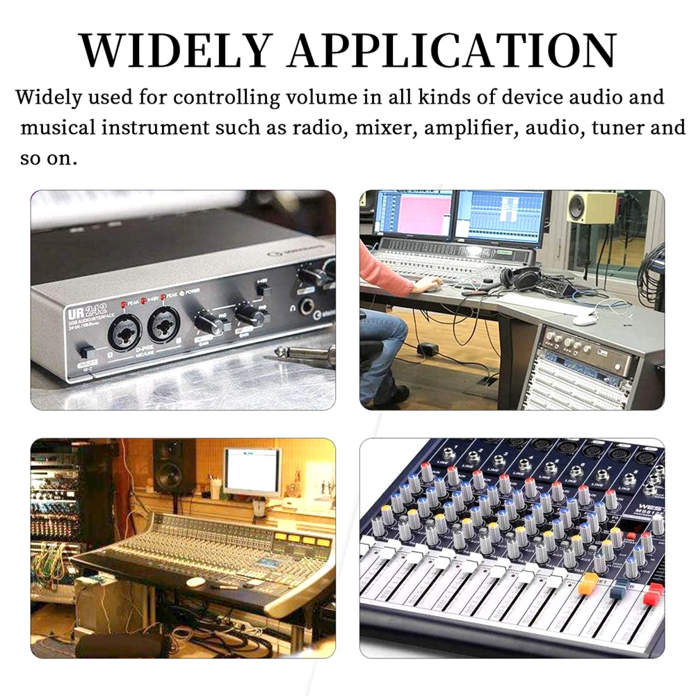 

60PCS Potentiometer B50K 3-pin Linear Taper Terminal Rotary with Control Knob and Cap Nuts Washer Multiturn Potentiometer