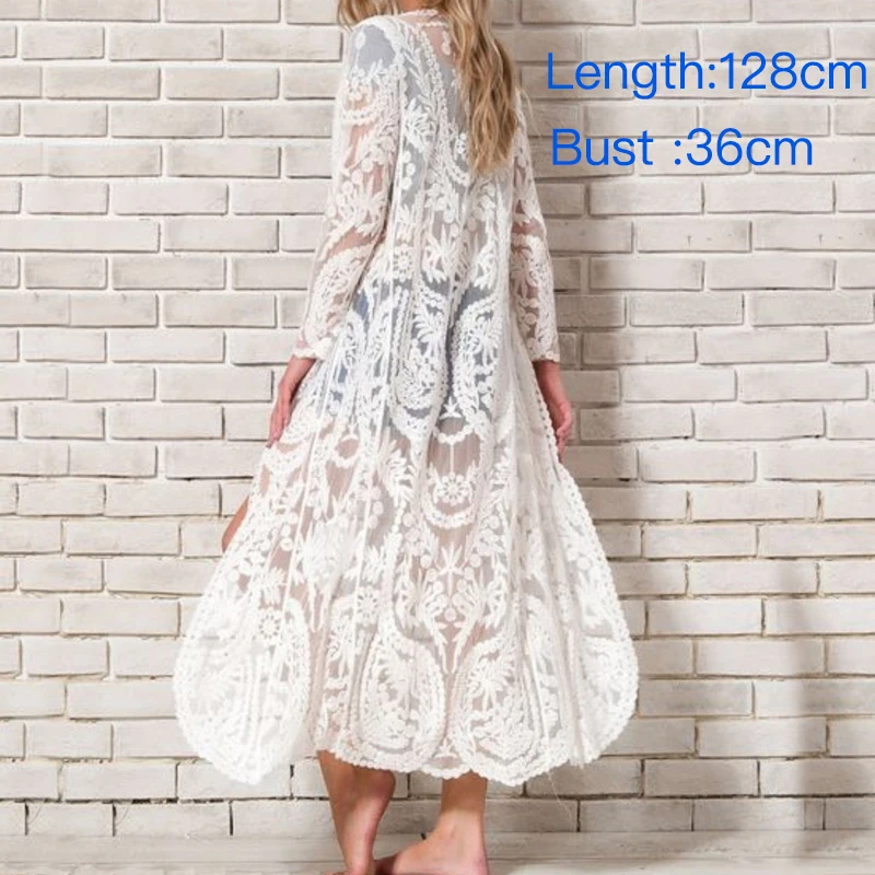 Новое Кружевное пляжное накидка Sarong, Пляжное парео Para Плайя, купальник, накидка, женский халат, Пляжное Платье-кафтан, Пляжное Платье - Цвет: LC-004