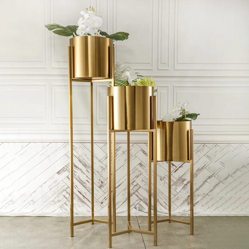 Большие металлические подсвечники украшения золотой цветочный держатель