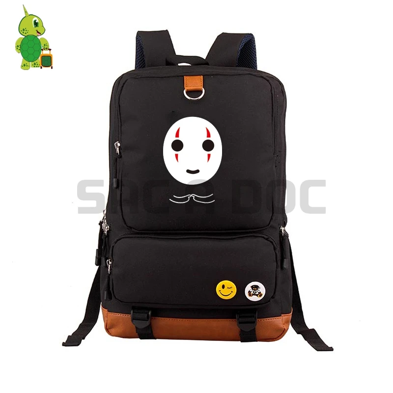 Ghibli Totoro унесенный призраками женский мужской холщовый рюкзак большой емкости школьные сумки для подростков мальчиков девочек винтажный рюкзак для ноутбука