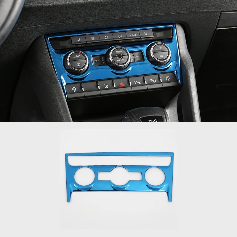 

Car Styling Accessory Air Condition Knob Switch Panel Cover Frame Sticker Strips Stainless Steel For Skoda Karoq 2017 2018