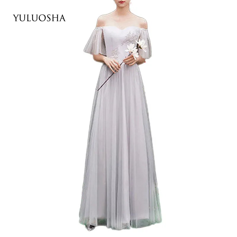 YULUOSHA платье подружки невесты Длинные вечерние свадебные платья без рукавов