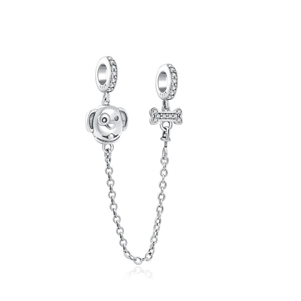 Цепочка женская из серебра 925 пробы с подвесками-шармами |