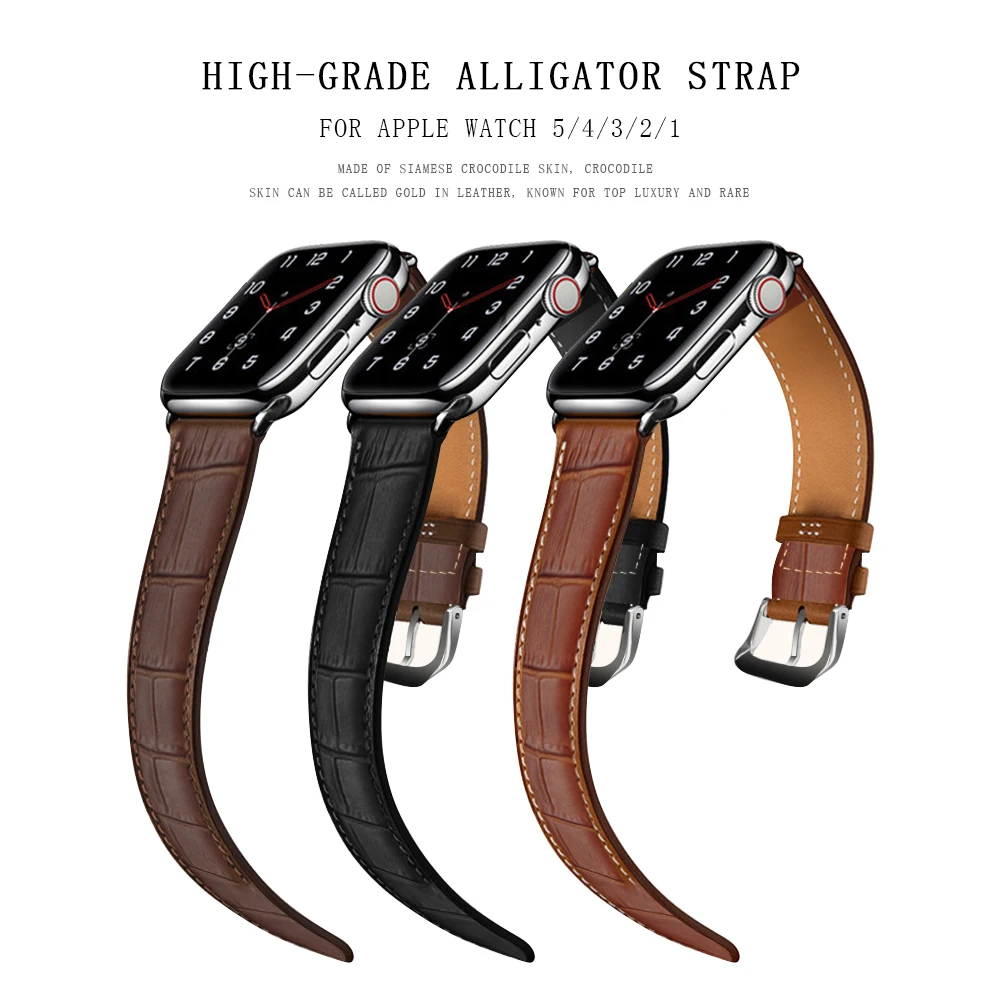 

High-quality leather Business strap for Apple Watch band 38MM 40MM 42MM 44MM Bracelet accessories for iwatch series5 4 3 2 1