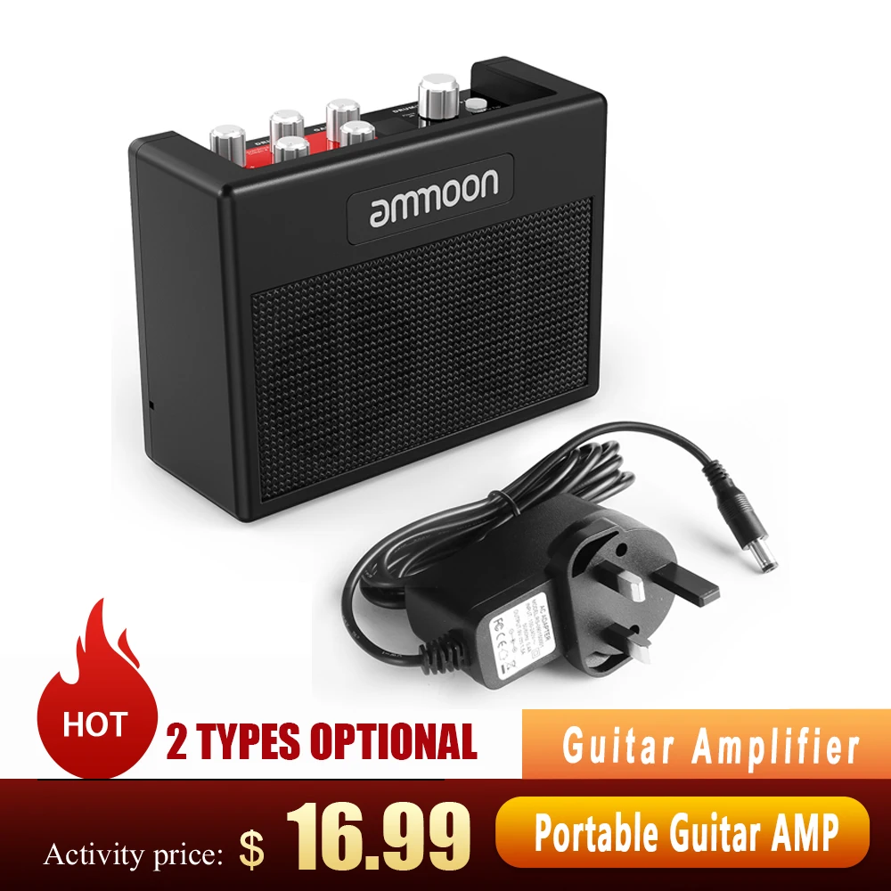 Портативный усилитель для гитары ammoon POCKAMP со встроенным мультиэффектом 80 ритмов