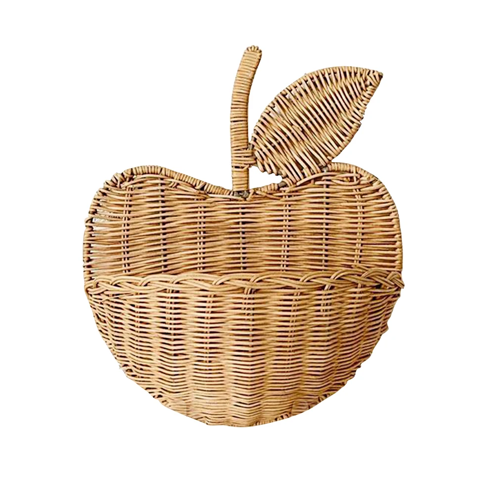 

Hand Woven Flower Wicker Shape Picnic Rattan Basket Cute Kids Clothing Storage Organizer Eco-Friendly Hanging Home Decor